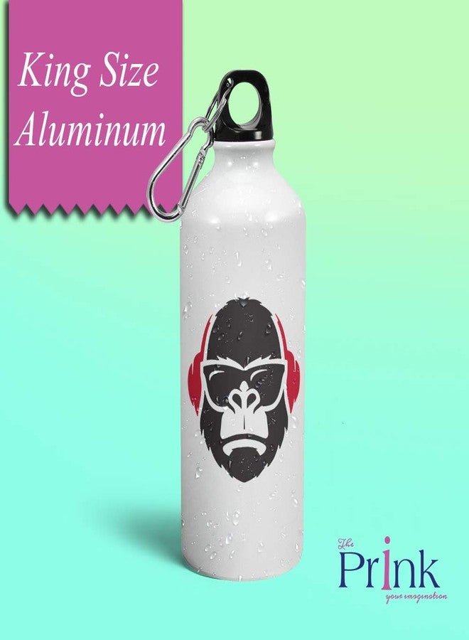 Prink Gorilla With Headphones Sipper Bottles | Gorilla With Swag Sipper Bottles | Funky Printed Water Bottles | Gorilla Bottles | Printed Aluminium Water Bottle for Boys, Gym, Sports |600ml - Image 2